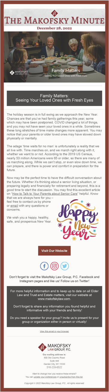 Happy New Year – Family Matters